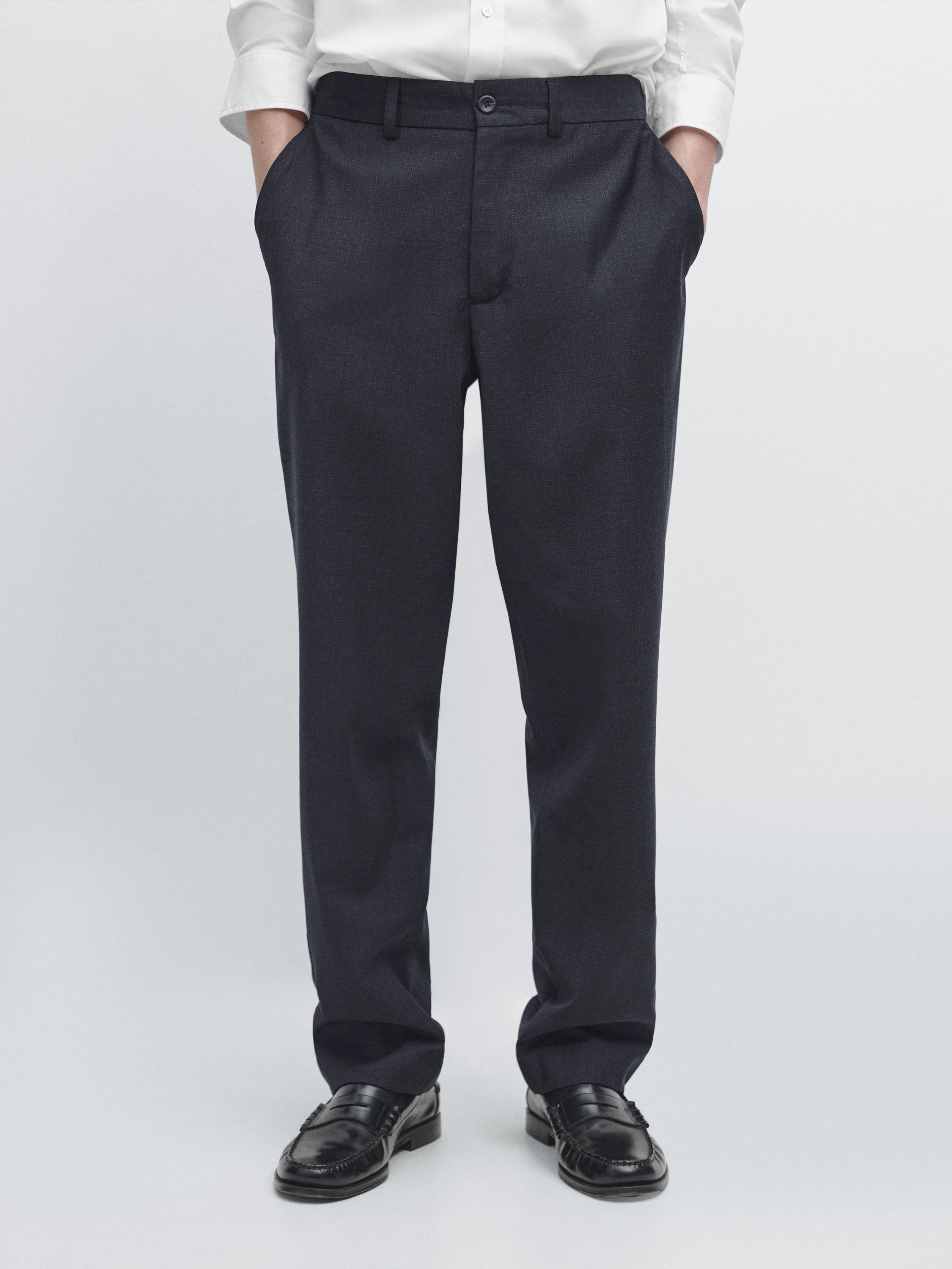Pantalon pied-de-poule laine